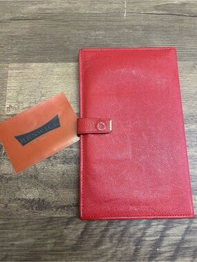 Vintage Renwick Red English Morocco Leather Passport Travel Wallet - with Insert